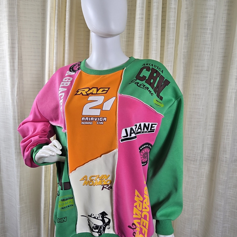 Women's Multicolor Patchwork Pullover - image 5